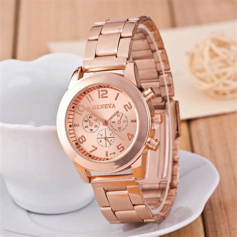 rose gold colored watch